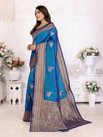 Thumbnail for Joban Fashion Banarasi Royal Blue Small Butti Soft Silk Saree