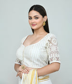 Thumbnail for Joban Fashion Women's White Embroidered Stitched Blouse