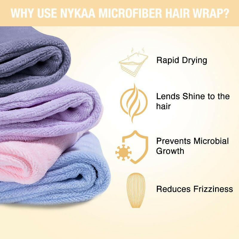 Nykaa Naturals Microfiber Hair Wrap for Frizz Free & Shiny Hair - Yellow - Distacart