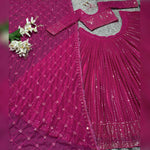 Thumbnail for Jyoti Fashion Women's Rani Pink Faux Georgette 3MM Sequins Embroidered Designer Lehenga Choli Set - Distacart