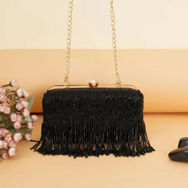 Joban Fashion Women Embellished Box Clutch - Black - Dista