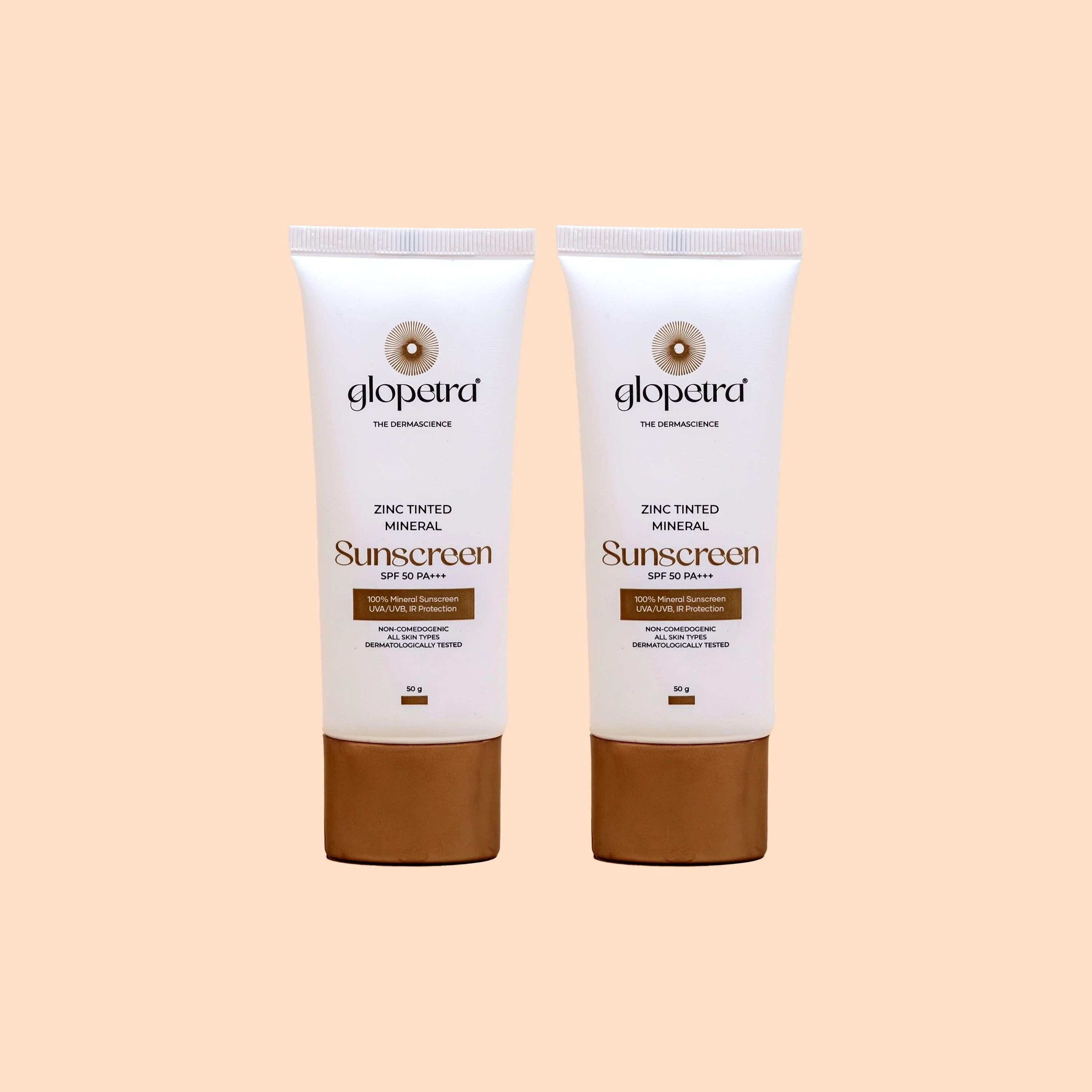 Glopetra Zinc Tinted Mineral Sunscreen Spf 50 Pa+++ - Dista