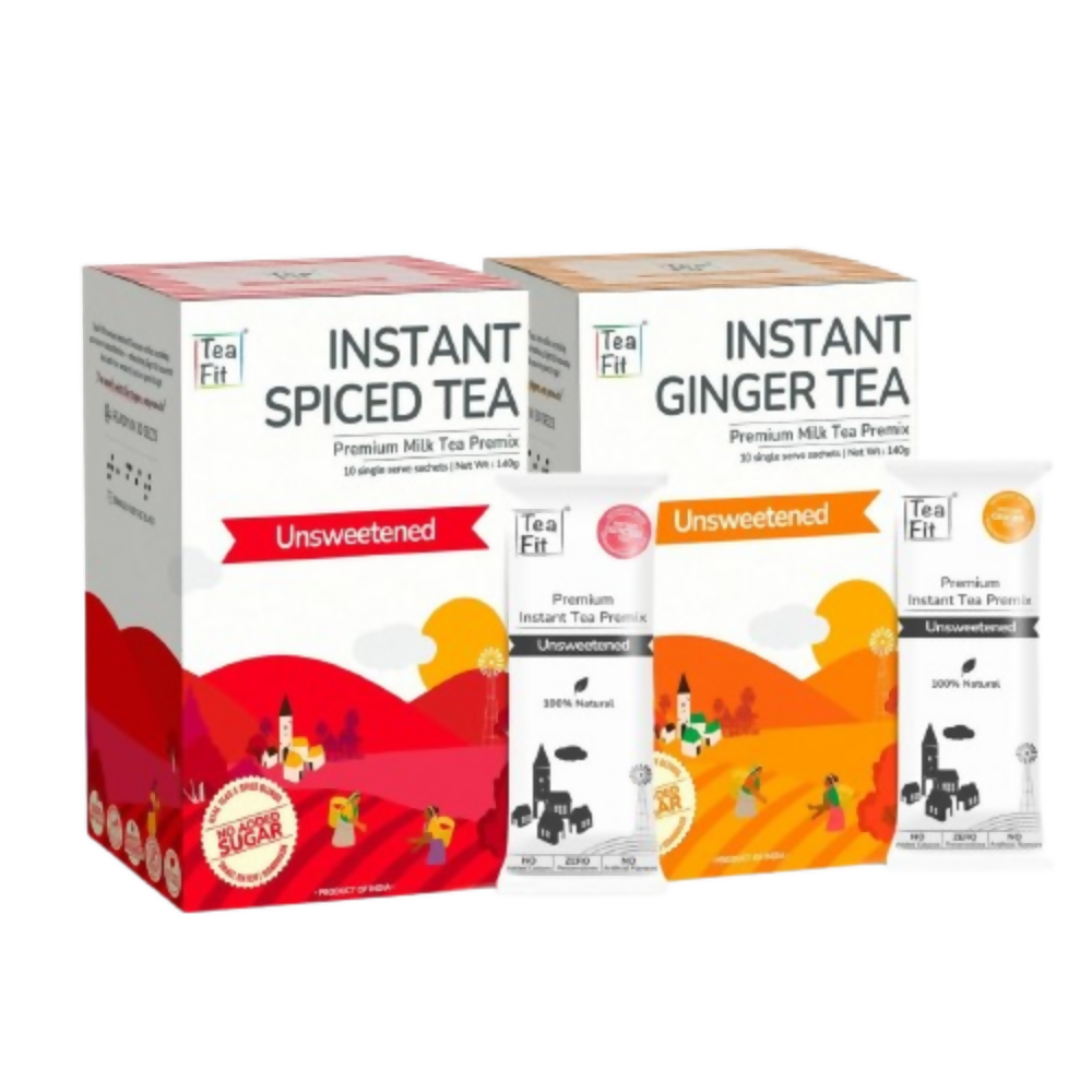 TeaFit Premium Zero Sugar Instant Tea Premix - Masala & Ginger - Distacart