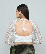 Thumbnail for Joban Fashion Women's White Embroidered Stitched Blouse