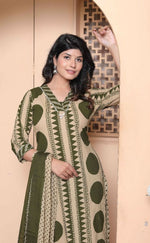 Thumbnail for Miravan Womens Polka Dot Printed V-Neck Kurta With Palazzo And Dupatta Set - Distacart
