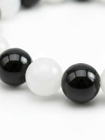 Thumbnail for NVR Black & White Beaded Bracelet for Men & Women - Distacart