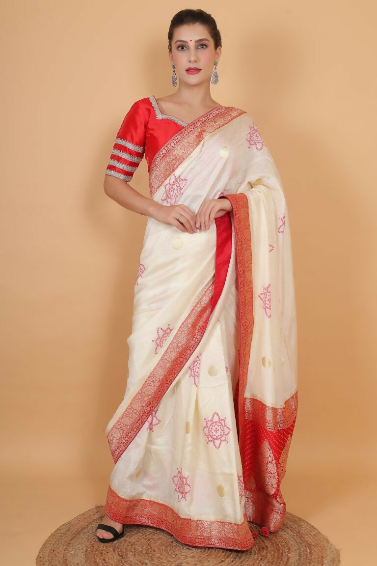 Joban Fashion Silk Zari And Sequence Work Padded Blouse - Red