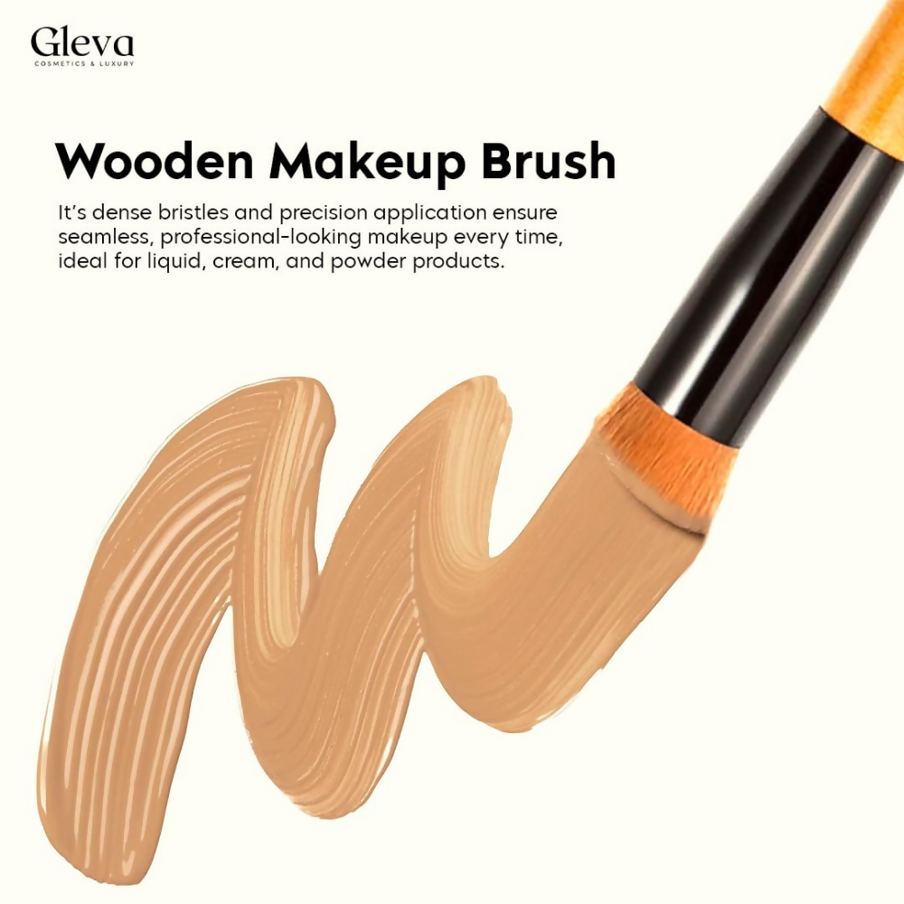 Gleva Wooden Makeup Brush - Distacart