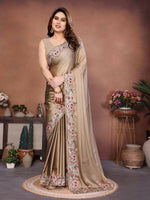 Thumbnail for Teeya Creation New Trendy Party Wear Soft Silk Saree-Brown - Dista