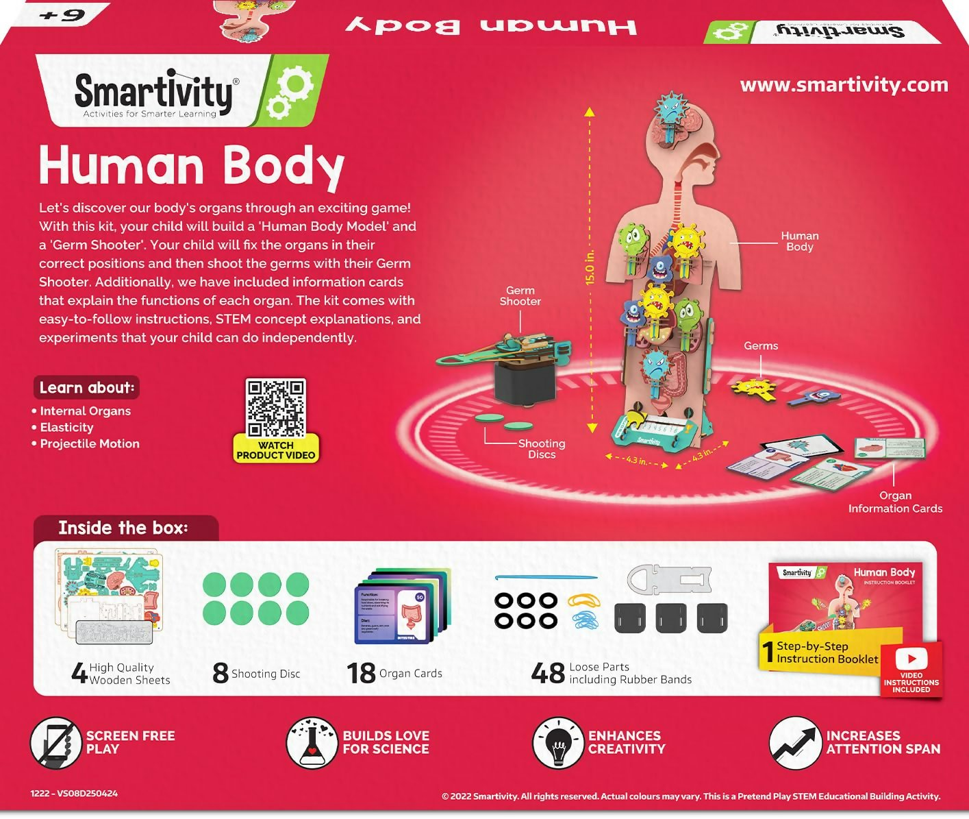 Smartivity Human Body Toy For Kids 6-12 Years Body Organs & Functions - Distacart
