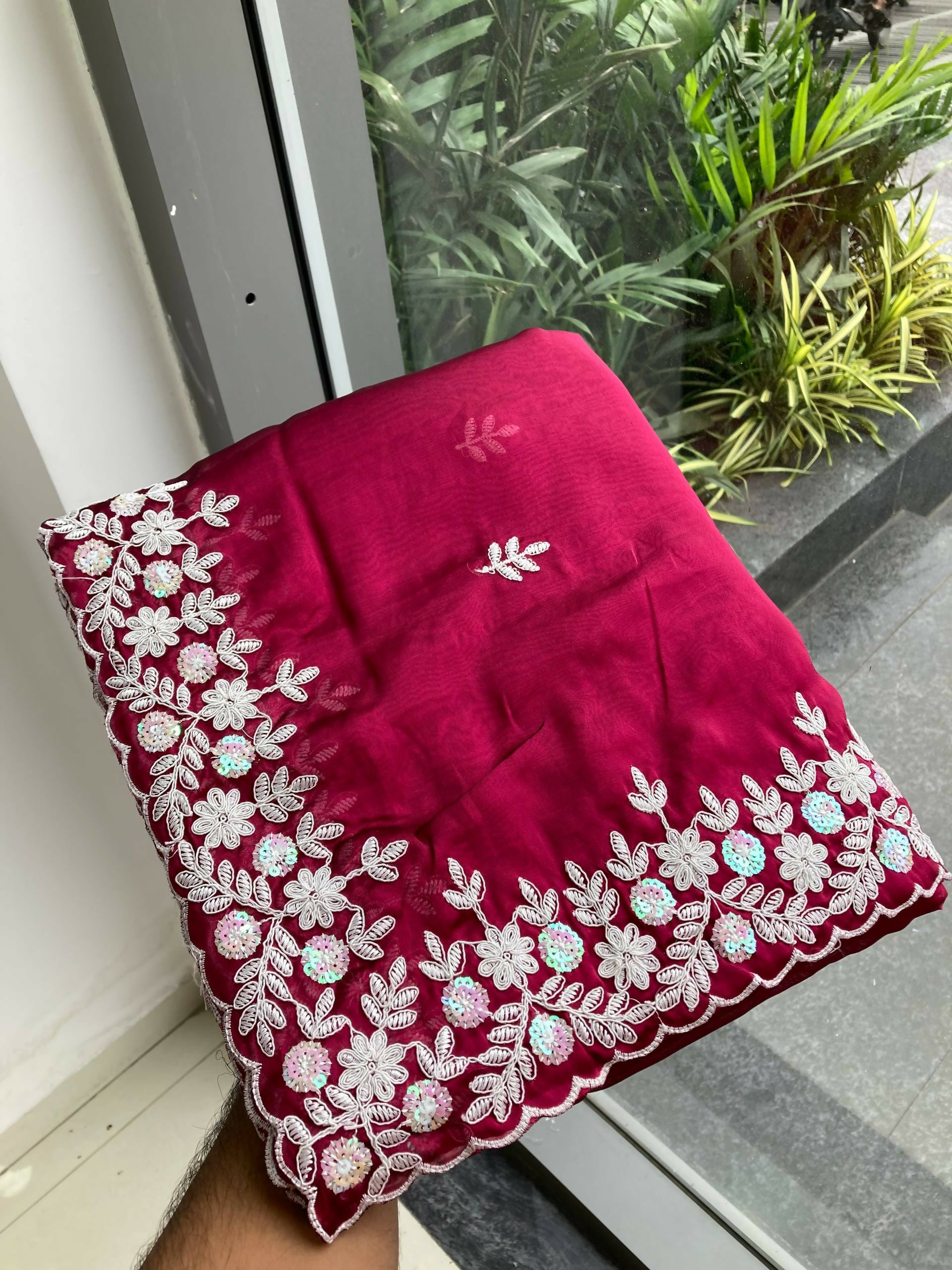 Teeya Creation New Trendy Party Wear Soft Silk Saree-Pink - Dista