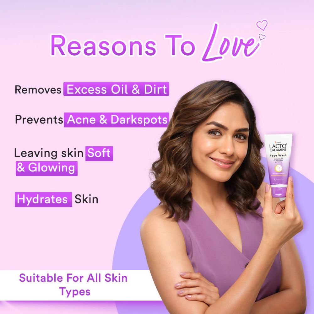 Lacto Calamine Face Wash with Kaolin Clay, Niacinamide & Vitamin E for All Skin Types