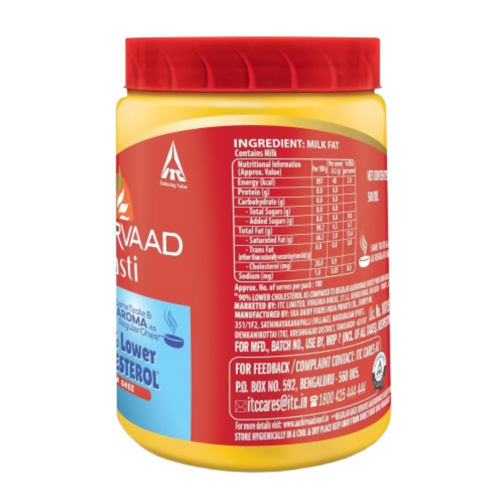 Aashirvaad Svasti 90% Lower Cholesterol Ghee - Distacart