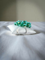 Thumbnail for Inhanns Rang-E-Roshan Adjustable Ring – Handmade Crystal Statement Ring - Sea Green - Distacart