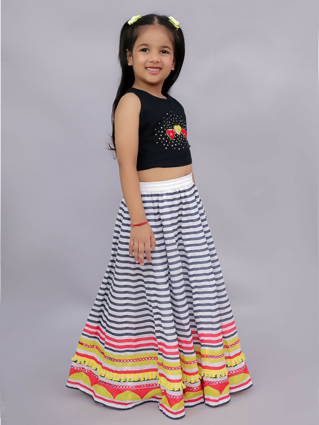 Lil Drama Shor-Gul Multicolor Lehanga Choli Set for Girls