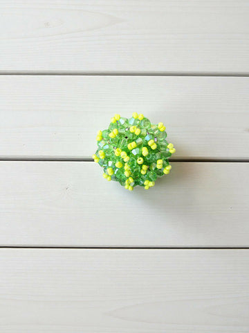 Inhanns Rang-E-Roshan Adjustable Ring – Handmade Crystal Statement Ring - Neon Green - Distacart