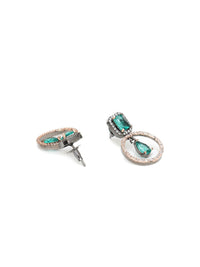 Thumbnail for Stone kundan earrings (green) - Ruby Raang - Distacart