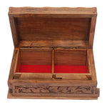 Thumbnail for Nizalia Carved Chinar Leaf Handmade Walnut Wood Jewellery Box - Limited Time Offer - Distacart