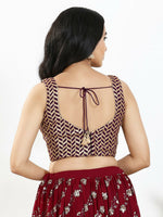 Thumbnail for Joban Fashion Wine Silk Padded Blouse With Sweetheart Neck Sleeveless - Distacart
