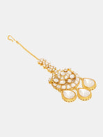 Thumbnail for Ruby Raang 22k Gold Polished Kundan Maang Tikka