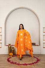 Thumbnail for Joban Fashion Orange Tie & Dye Cotton Suit Set - Distacart