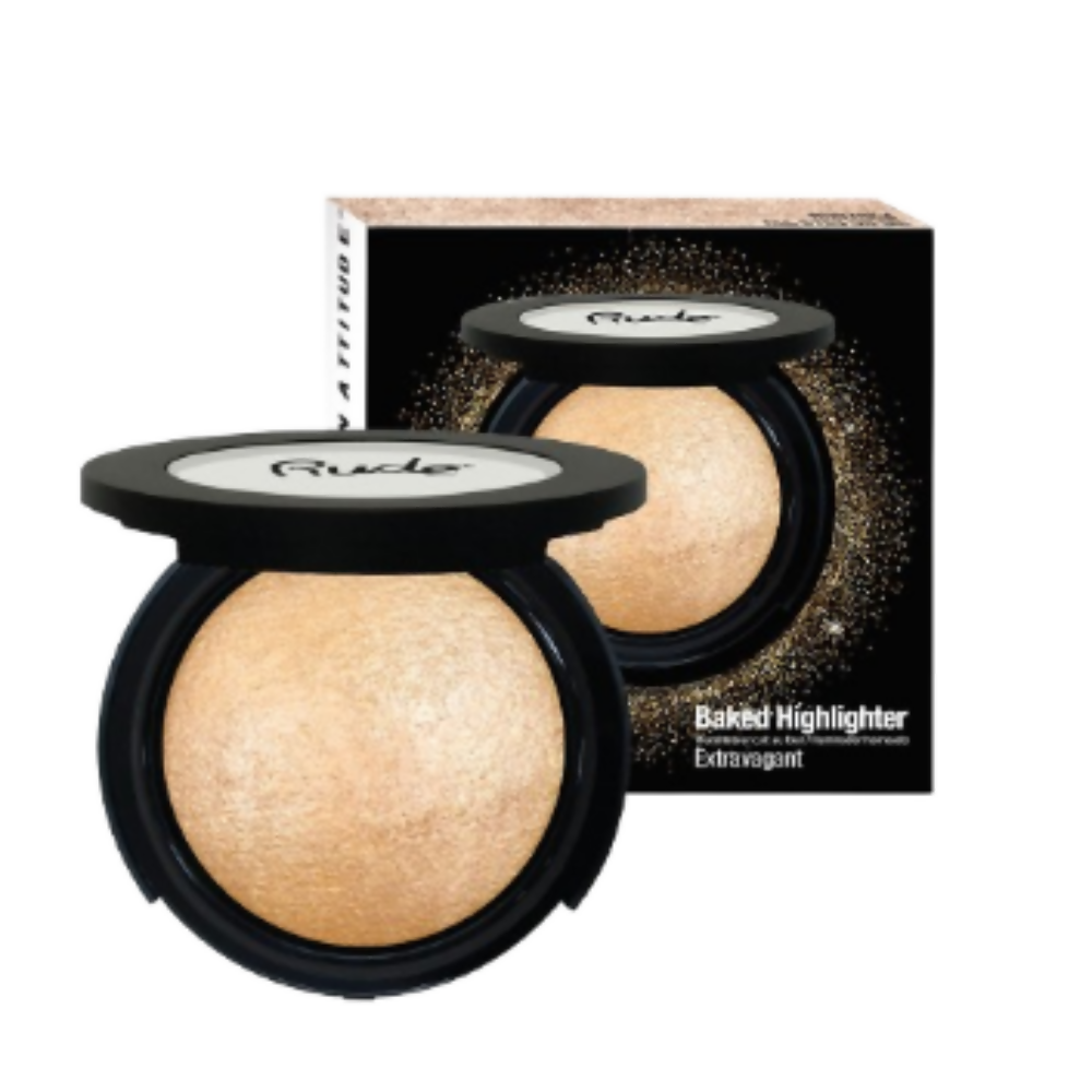 Rude Cosmetics Baked Highlighter Shimmer - Extravagant - Distacart
