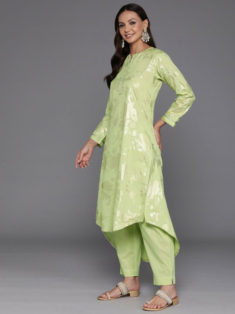 Ahalyaa Women's Traditional wear Kurta Set - Green - Distacart