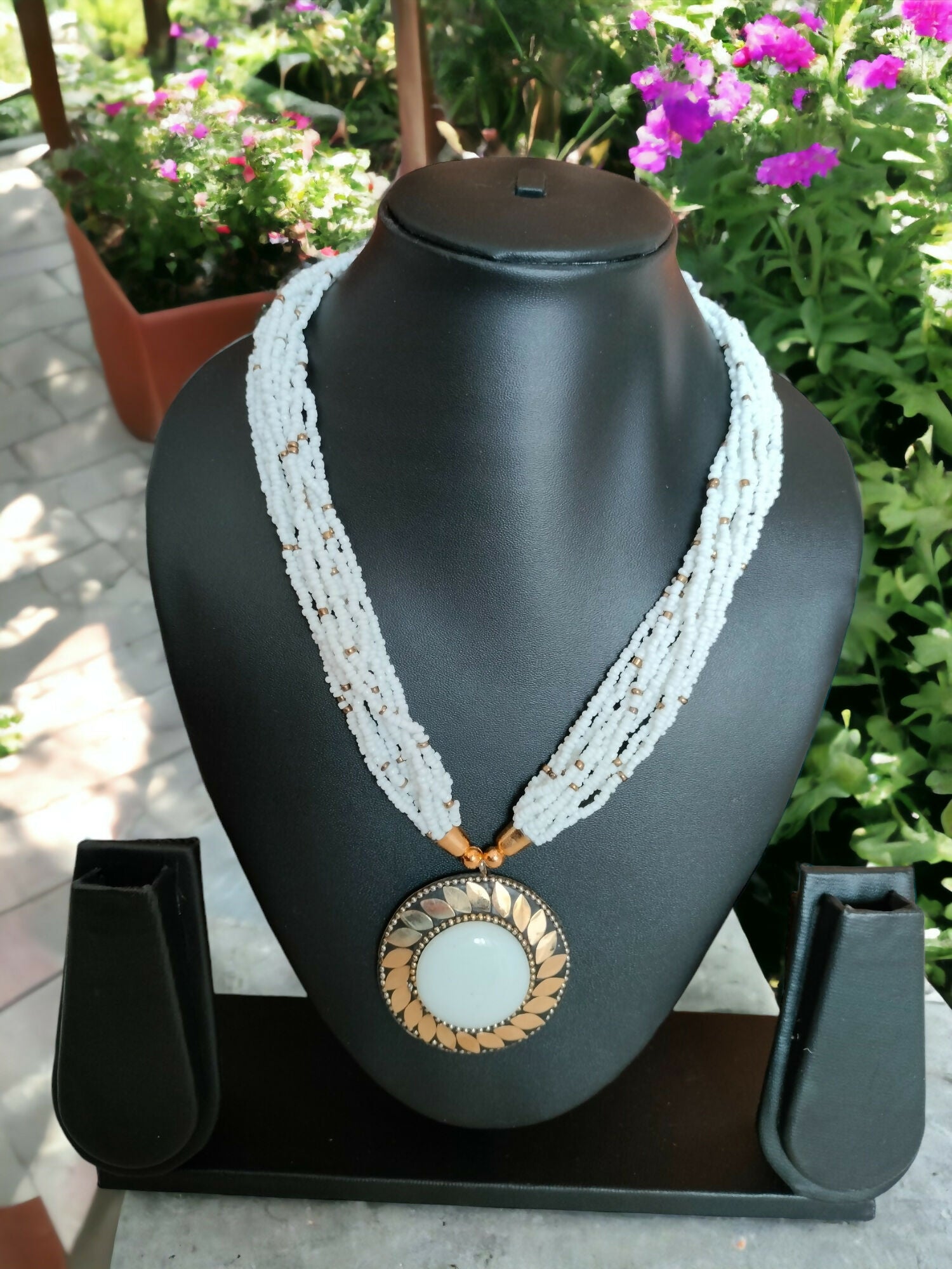 Inhanns Everyday Statement Beaded Pendant Necklace - White - Distacart
