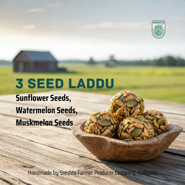 Sreshta Farms Healthy Seed Laddu – Muskmelon, Sunflower & Watermelon Blend