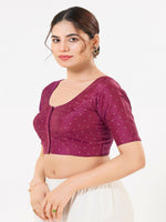 Thumbnail for Joban Fashion 2T South-Pink Taffeta Silk Elbow Sleeveless Front Open Blouse