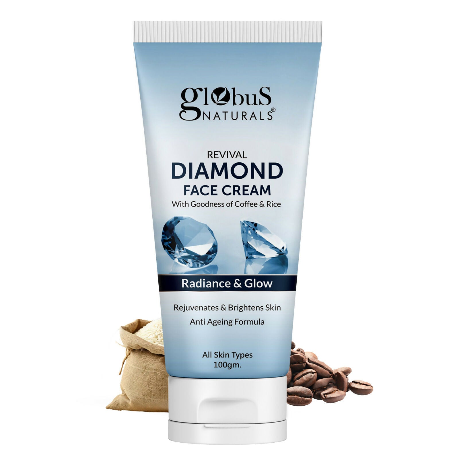 Globus Naturals Revival Diamond Face Cream, Suitable For All Skin Types