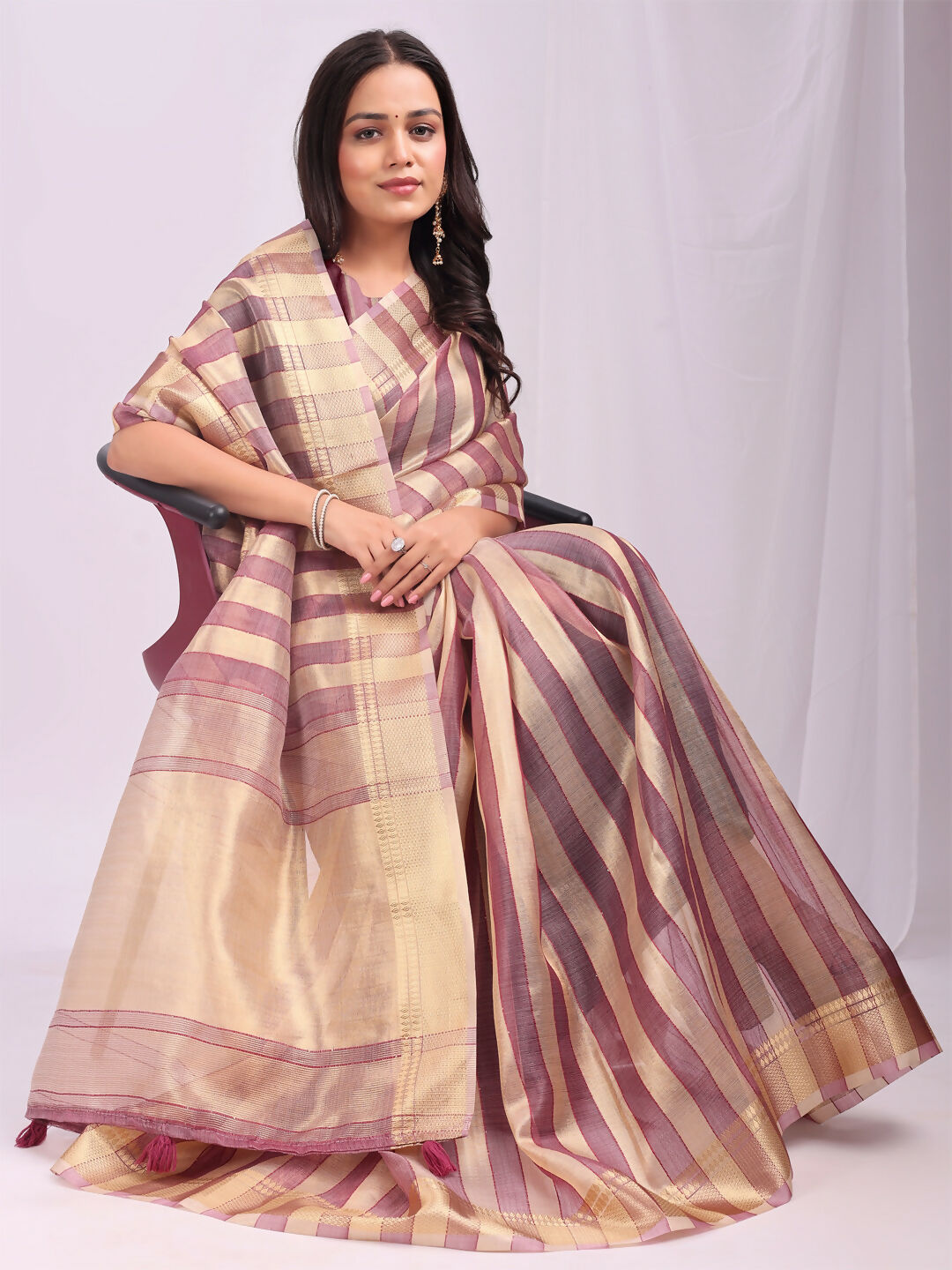 Astita Organza Purple Saree