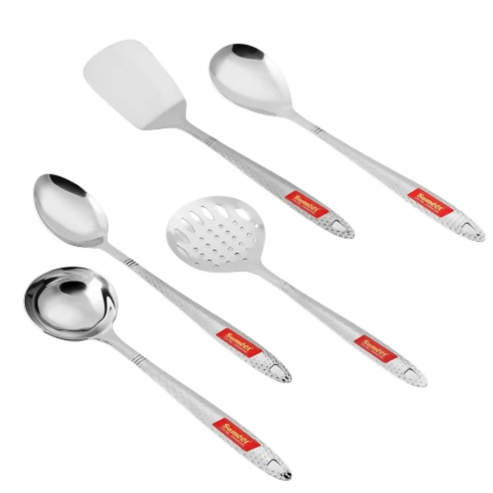 Sumeet Stainless Steel Big Serving and Cooking Spoon Set - Dista