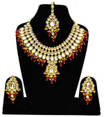 Thumbnail for Joban Fashion Hand Made High Quality Gold Plated Base Metal Alloy Kundan Stone Studded Kundan Jewellery Set - Distacart
