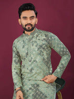Thumbnail for Anaita Green Chikankari Work Viscose Rayon Straight Kurta - Distacart
