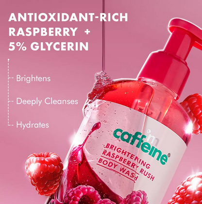 mCaffeine Brightening Raspberry Rush Body Wash & Serum Lotion - Distacart