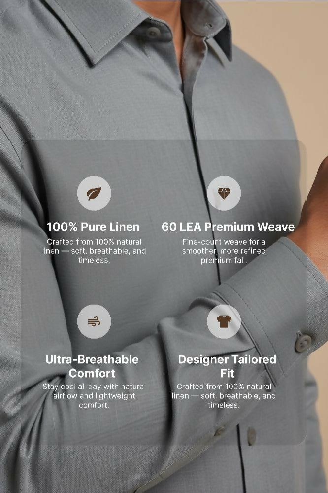 Driftline — Grey Cotton Shirt by Hilo Design - Dista