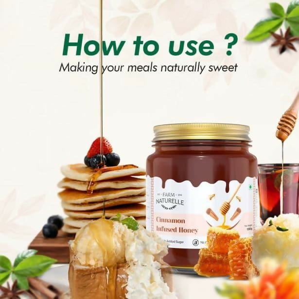 Farm Naturelle Cinnamon Infused Honey - 100% Pure and Natural