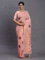 Thumbnail for Astita Linen Cotton Light Pink Saree