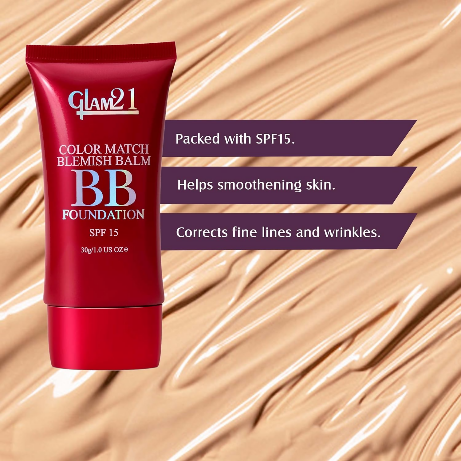 Glam21 Color Match BB Foundation SPF15 - 04 Medium Beige - Distacart