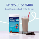 Thumbnail for Gritzo SuperMilk Overall Growth (2-6y Boy & Girl) (Double Chocolate) with Super Gummies (Strawberry) - Distacart