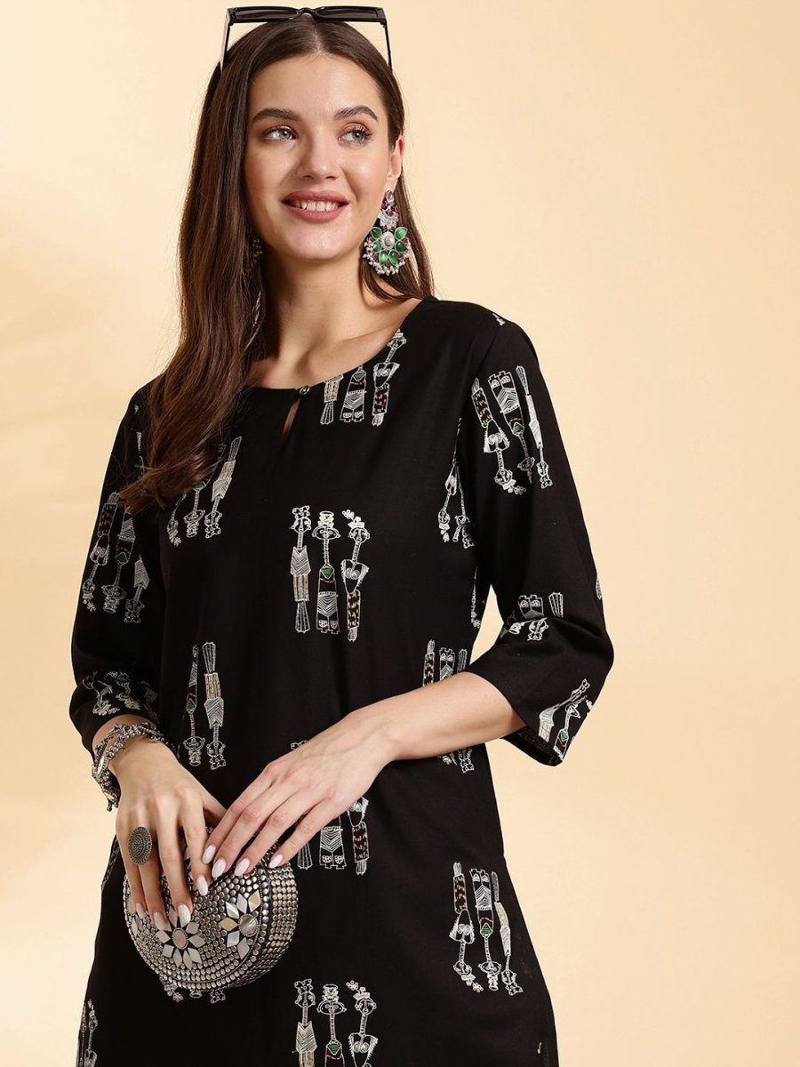 Anouk Women Printed Thread Work Kurta - Distacart