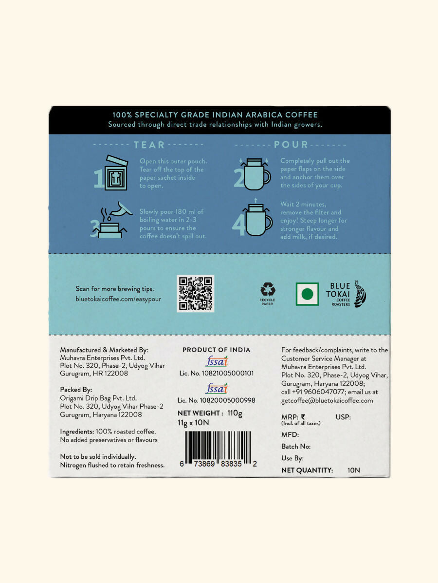 Blue Tokai Mixed Light To Dark Roasts Easy Pour Sachets - Distacart