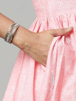 Thumbnail for Ahalyaa Womens Pink Pure Cotton Printed Kurtas - Distacart