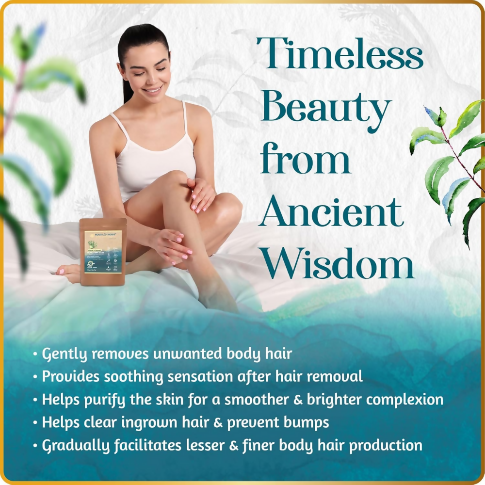 Roots and Herbs Neem and Fennel Depilatory Ubtan for Hair Removal - Distacart
