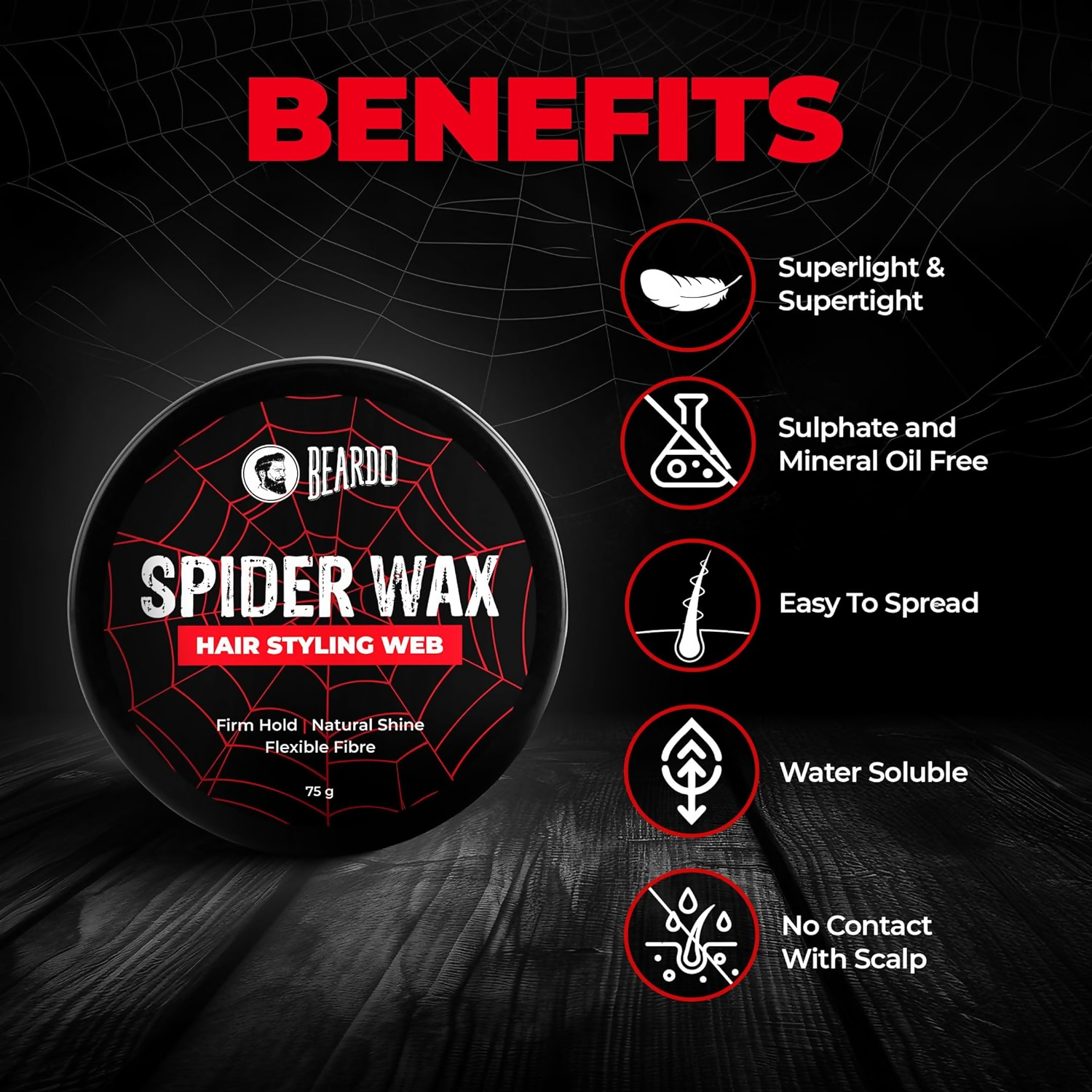 Beardo Spider Wax Hair Styling Web - Distacart