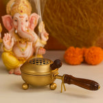 Thumbnail for Not Available Handcrafted Metal Dhoop Dani Incense Burner - Golden Color - Dista