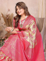 Thumbnail for Aastha Fashion Yellow Banarasi Tissue Silk Weaving Saree - Distacart