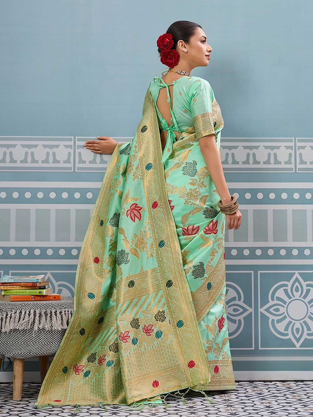 Shree Shyam Fashion Pista Silk Saree - Distacart