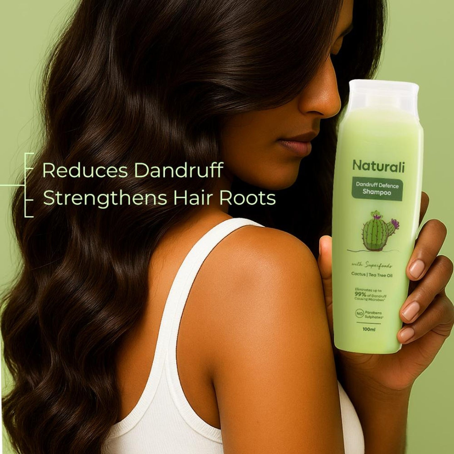 Naturali Dandruff Defence Shampoo With Cactus Extract, Tea Tree Oil & Climbazole - Distacart
